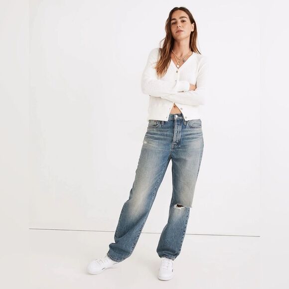 Madewell Denim - New Madewell The Dad Jean size 30 Mid Rise Rigid Denim Duane Wash